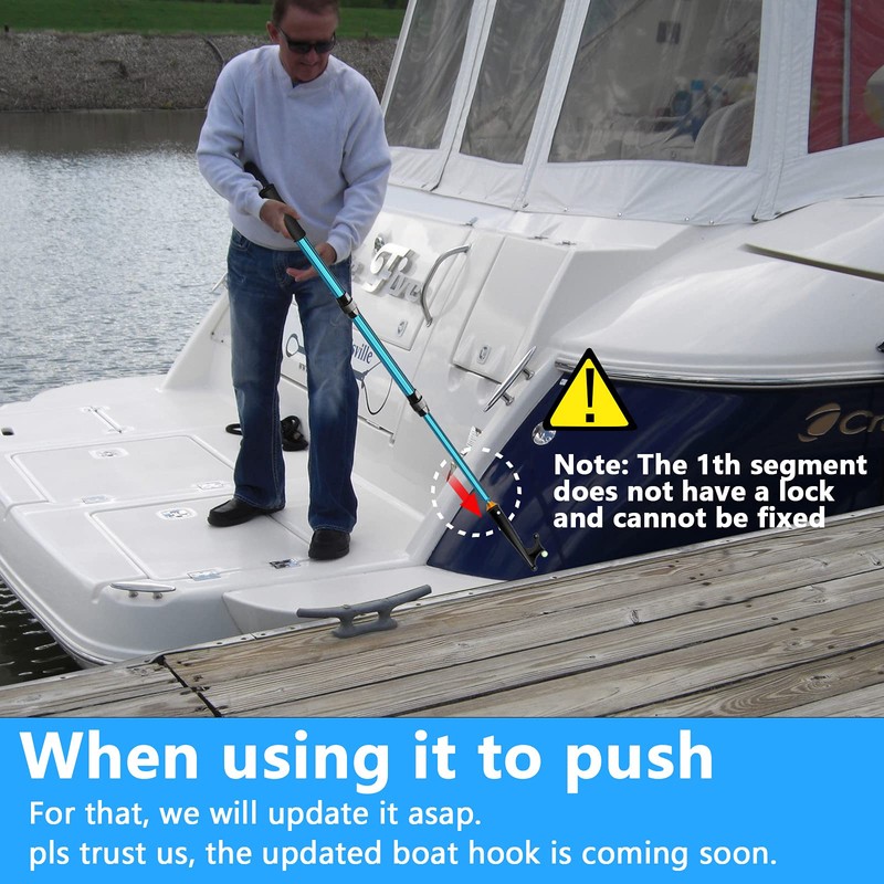 KOMCLUB Telescoping Boat Hook for Docking 3-Stage Telescopic Boat Hook