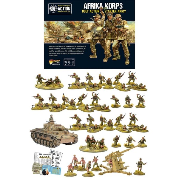 Bolt Action Afrika Korps German Grenadiers Western Desert Starter Army Pack 1:56 WWII Military Wargaming Plastic Model Kits