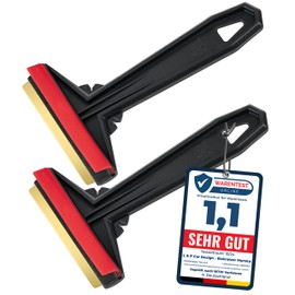 Car Ice Scraper Brass Blade - Fast, Easy & efficient - [ 2 Pack ] Brass Ice Scraper for Car - Ice Scrapers for Car Windshield Ice Scraper - Original Murska from Europe - for Winter - A054-2 Black Red