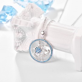 Dreamboat Sea Turtle Necklace Sterling Silver Opal Necklace Turtle Pendant Sea Turtle Gifts for Turtle Lovers Ocean Jewelry Hawaiian Summer Beach Jewelry for Women