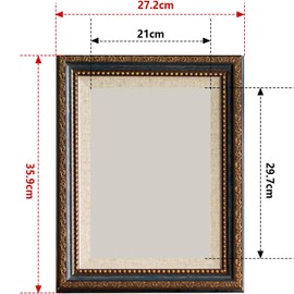 Lakymisy Photo Frame, Retro, A4-Form, Photo Frame, Antique Style, Photo Stand, Photo Frame, Horizontal and Horizontal, Photo Holder, Mother's Day Gift, Picture Frame, Commemorative Picture, Poster