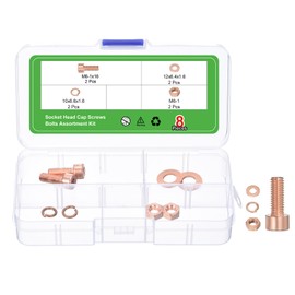 uxcell Hex Socket Bolt Kits (M6), Red Copper Cup-Shaped Head Cap Hexagon Socket Head Cap Screw