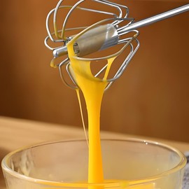 Semi Automatic Whisk, Whisks Stainless Steel for Kitchen,Mixing Stainless Steel Whisk,Mini Egg Beater Wire Hand Push Blender Mixer
