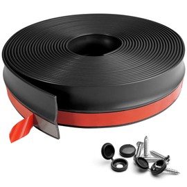 FCSOTSPS Garage Door Seal Top and Sides, 36Feet Universal Black Garage Door Weather Stripping Replacement, Adhesive Backed Rubber Garage Door Trim Seal Strip