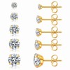5 Pairs Stud Earrings Set, 316L Stainless Steel 3-7mm Hypoallergenic