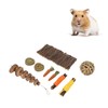 9Pcs Wooden Hamster Toys Arch Bridge Wooden Piece String Apple