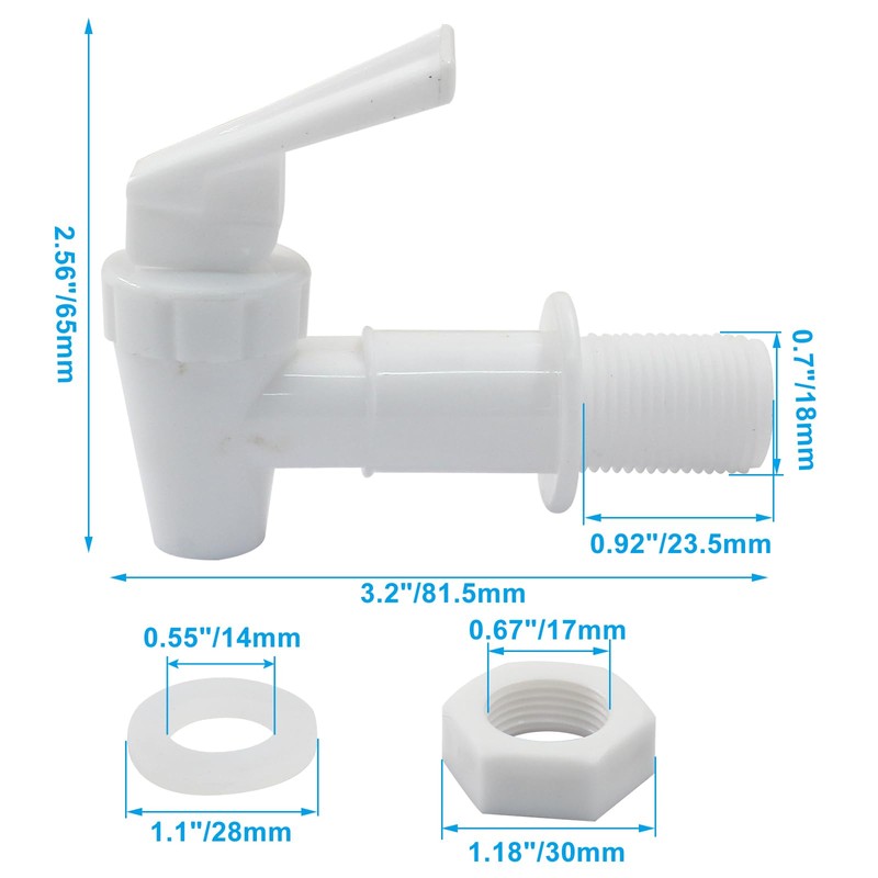 suiwotin 2pcs Replacement Cooler Faucet, Plastic Water Dispenser Tap Set,