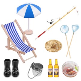 11 Pieces Dollhouse Accessories Gnome Accessories Miniature Decoration Miniature Accessories Miniature Mini Deck Chair Decoration Small Miniature Garden Beach Chair Decoration Miniature Furniture