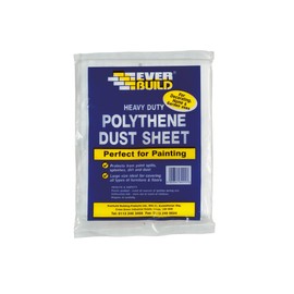 Everbuild Polythene Dust Sheet – Heavy Duty – Waterproof – Clear – 12 ft x 9 ft (3.6 m x 2.7 m)