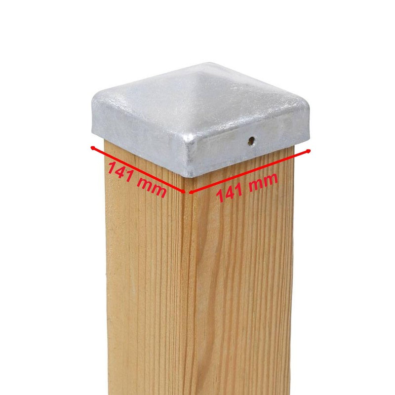 2x Pfostenkappe Pyramide 141 x 141 mm Stahl feuerverzinkt (2)