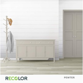 RECOLOR Recycled Interior Matte Finish Latex Paint for Walls and Furniture, 1 Quart, Chalk - Pewter