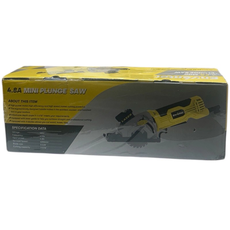Enventor Mini Plunge Saw 4.8A Circular Laser 3-3/8'' Corded #76601L