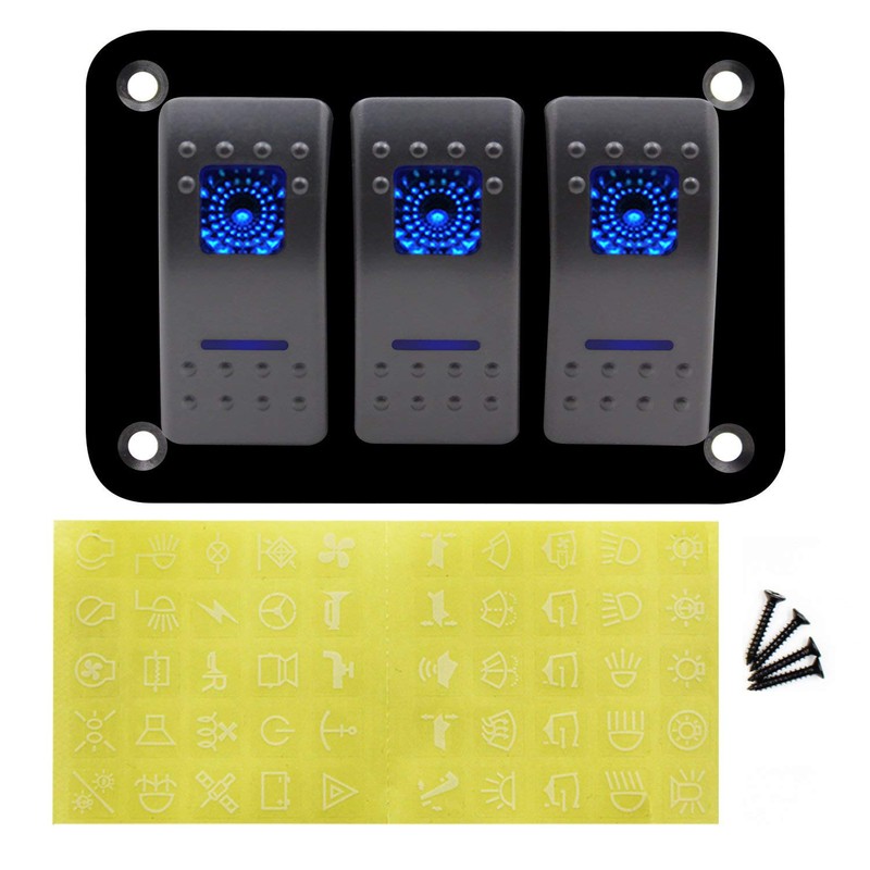 zmayastar SP-CYKG-01 3 Rows Waterproof Boat Switch Panel for Car,