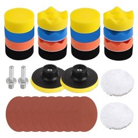 iewrtcin 22 Pieces Polishing Pads Kit,80 mm Polishing Pads, Drill Polishing Pads Car Polishing Pads for Auto Car Polishing, Sanding, Waxing