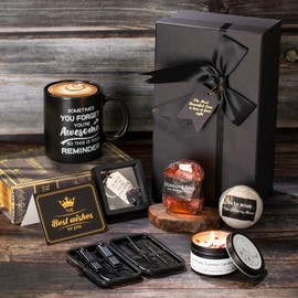 Gifts for Men,Self Care Gifts for Men, 7 Pcs Unique Gifts for Him Dad Boyfriend Husband Brother Friends, Perfect for Birthday Bath Set Spa Kit Bath and Body Self Care Grooming Relaxation Stress Relief