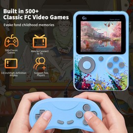 ZWYING Kids Portable Handheld Game Console with 3.0" LCD Color Screen, TV Output & 500 Built-in Classic FC Games, 2 Player Support – Retro Gaming Player Gift for Boys & Girls, Perfect Birthday Toy