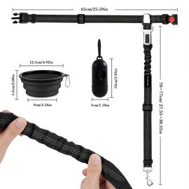 PAWPUBBY Dog Car Seat Belt - Adjustable Pet Safety Harness, Crash Tested Vehicle Restraint for Small Medium Large Dogs, Vehicle Seatbelt Clip & Tangle-Free Design for Safe Travel (Black+Black)