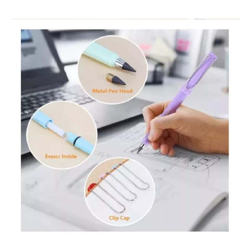 KFMX 10 Lápices Infinito Tornasol Mágico Con Borrador