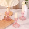 12Pcs Pink Candlestick Holders Set- 4" H Taper Candle Holders