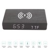 Black Wood Clock Digital Decoration White Light Wooden LED Clock