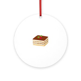 CafePress Tiramisu Round 4" MDF Holiday Ornament