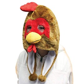 2015 Flurry Friends Adult Plush Animal Head Mask Hat Cap - Over 20 Styles! (Robbie the Rooster)