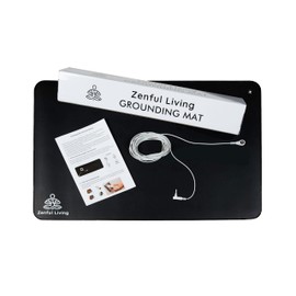 Zenful Living Grounding Mat, 24 x 16 inches, Black, with 15ft Earthing Cord and Instructions