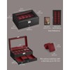 SONGMICS 12-Slot Watch Box Lockable Watch Case with Glass Lid