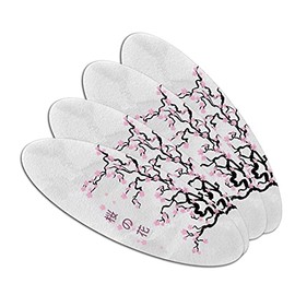 Cherry Blossom Tree Pink Japanese Double-Sided Oval Nail File Emery Board Set 4 Pack
