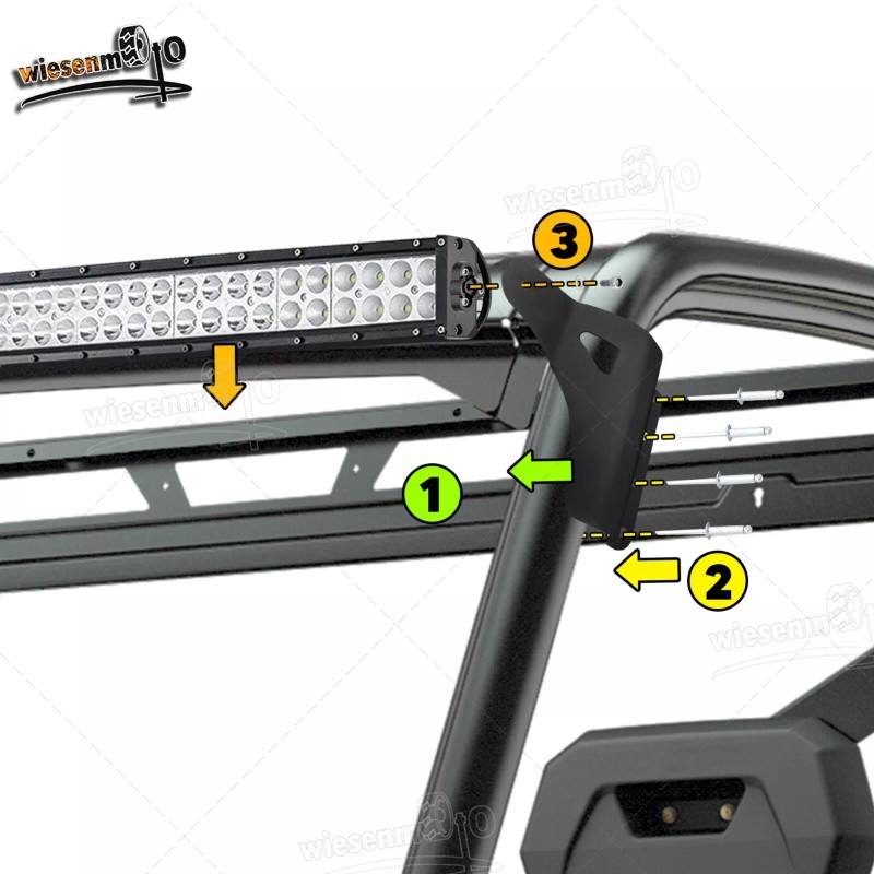 WSAYS Fit Polaris Ranger XP 900/1000 Roof 50'' LED Light