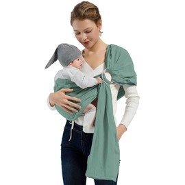 MISSWISDOM Baby Ring Sling Baby Carrier Newborn to Toddler, Ring Baby Carrier Sling, Toddler Carrier Toddler Sling, Baby Wraps Carriers, Baby Sling Carriers, Green