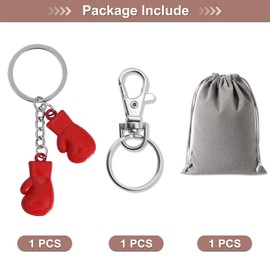 GENSMILE Boxhandschuh-Schlüsselanhänger Geschenk für Männer & Frauen – Mini Metall-Boxhandschuh Schlüsselband Rucksack-Anhänger Deko, Geschenk für Boxliebhaber, Boxsport-Fans Souvenir (Rot)