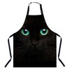 Xuwenz Black Cat with Green Eyes Kitchen Apron for Women