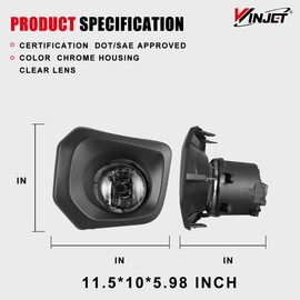Winjet OEM Series for [2016 2017 2018 2019 2020 2021 2022 2023 Toyota Tacoma 2016-2022] Driving Fog Lights Assembly + Switch + Wiring Kit Smoke Lens