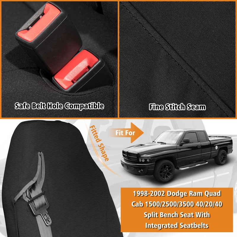 Kistrba Front Truck Seat Cover Compatible with 1998-2002 Dodge Ram