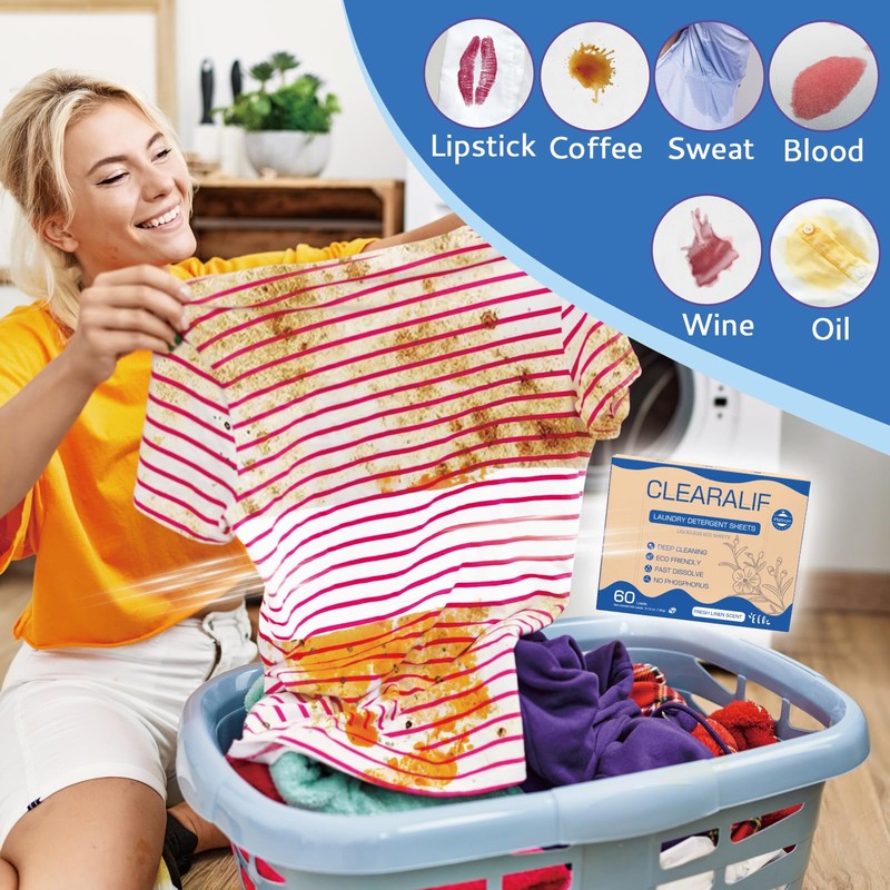 CROS 360 Loads Laundry Detergent Sheets Linen Scent, for Travel,