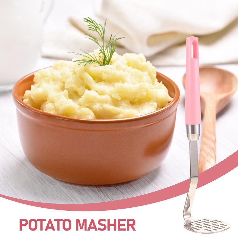 GOOHOCHY Reusable Potato Masher Stainless Steel Manual Potato Crusher with