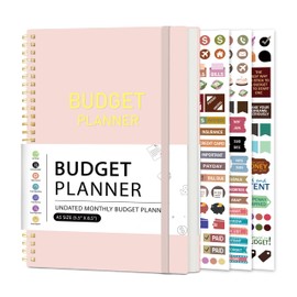 Budget Planner A5 Monthly Financial Organizer Planner with Expense Budget Book Expense Tracker Notebook Accounting Book to Manage Your Money Effectively, Start Anytime, 1 Year Use, Pink