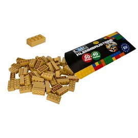 50 Clamping Blocks Building Blocks 2 x 4 Nubs Compatible Bricks 8 Knobs Free Choice 34 Colours 595 - Sand)