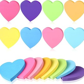 8 Books Heart Sticky Notes Cartoon Paper Sticky Memo Notes Sticky Mini Sticky Note Pads Marker Tab Stickers Practical (8PCS)