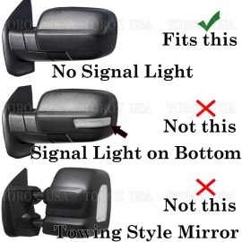 Torox For 2016-2024 NISSAN TITAN XD GLOSS BLACK Mirror COVERS Non-Tow w/o TurnSig Hole