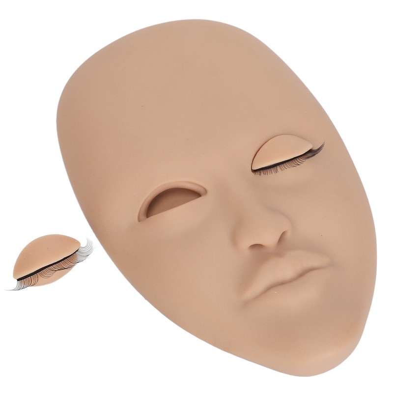 Eyelash Extension Face Mannequin 3 Pairs Removable Eyelids Single Layer
