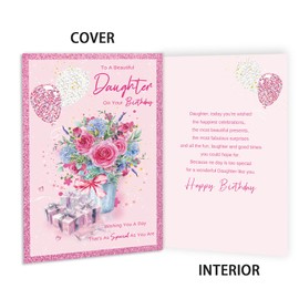 MOROLURU Daughter Birthday Card from Mom, Happy Birthday Card for Daughter, Cute Birthday Gifts for Girls Her