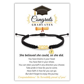 Btysun Graduation Gifts, College Graduation Gifts for Her Initial Bracelets for Women Heart Letter T Black Bracelets 2025 Daughter Niece Jewelry