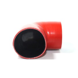 TenKeAuto TenkeAuto 4-Ply Reinforced ID 90 Degree 5" Elbow Silicone Hose Coupler for Turbo/Intercooler/Piping (5' RED)