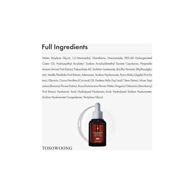 Tosowoong Suero De Glutation Con 20,000 Ppm