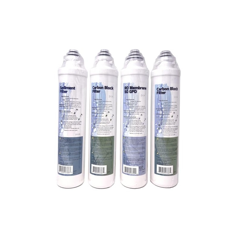 QCRO Complete Replacement Filter Kit 50 GPD for Pura/Aqua flo