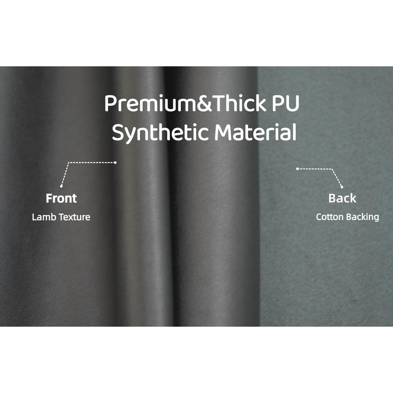Black Lamb Vinyl Fabric, 1.2mm Thick Waterproof Faux Leather Upholstery