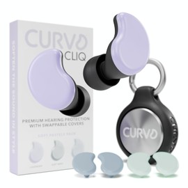 CURVD Cliq Earplugs with Swappable Covers, Stylish Noise Reduction for Concerts, Noise Sensitivity & More. Customizable Colors & Patterns, Reusable Ear plugs with Aluminum Travel Case & 5 Tip Sizes
