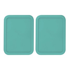 Replacement Lid for Pyrex Plastic Turqoise Cover 11 Cup (8" x 9.75") Bowl Rectangle 7212-PC (2-Pack)